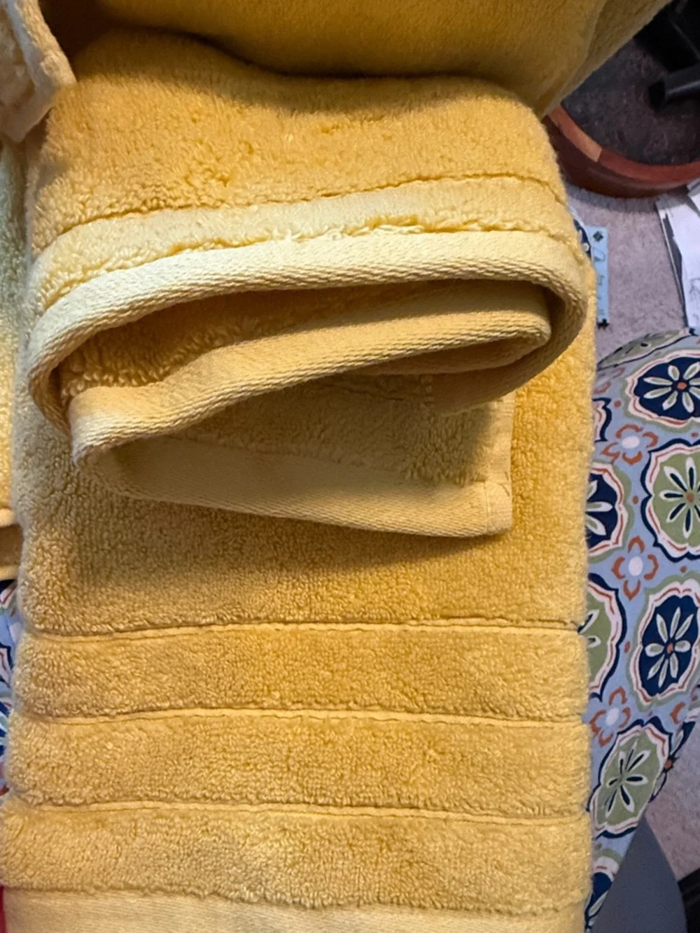 Bright Yellow Towel Set - Soft Cotton Bath Towels 13x13 and 20x30 each set